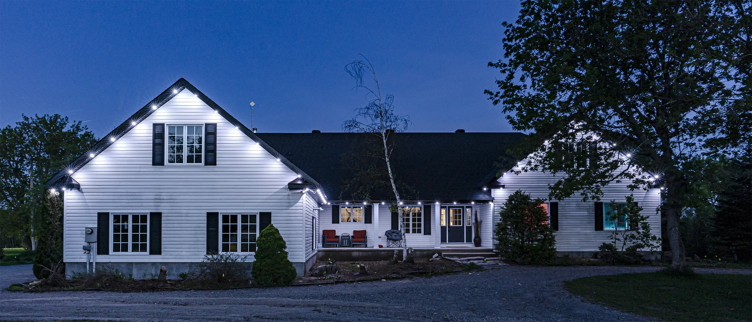 Commercial building with professional LED security and accent lighting